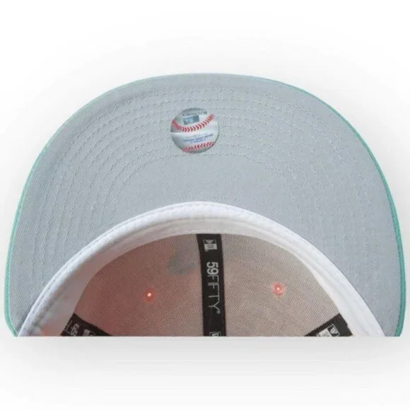 New Era Detroit Tigers Peach Mint 59FIFTY Fitted Hat 2005 All-Star Patch 7 3/8 - Picture 5 of 5